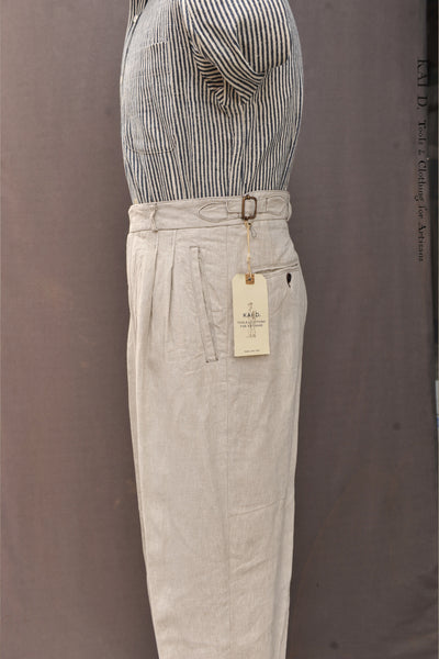 Wide Leg Matisse Pants - Oatmeal Linen - 33