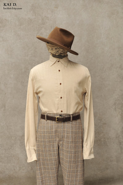 Ultra Soft Japanese Cotton Denham shirt - Oatmeal- M, L