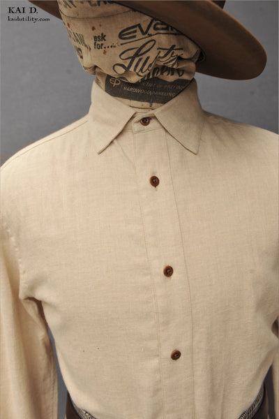 Ultra Soft Japanese Cotton Denham shirt - Oatmeal- M, L