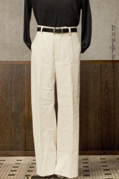 Bosun Pants - Cream Herringbone Twill - 34