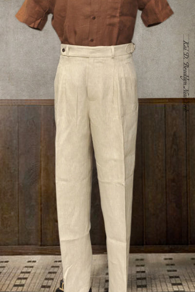 Wide Leg Matisse Pants - Heavy Oatmeal Linen - 30