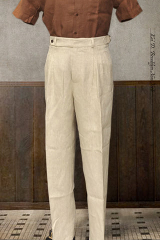 Wide Leg Matisse Pants - Heavy Oatmeal Linen - 30