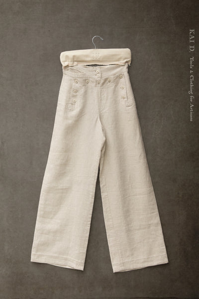 Sailor Pants Japanese Linen  - Oatmeal - XS, S,M, L
