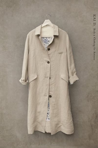 Sontag Coat - Japanese Pre Washed Linen- Sabi Oat -S, M