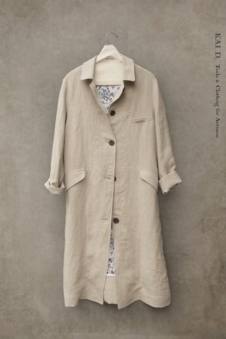 Sontag Coat - Japanese Pre Washed Linen- Sabi Oat -S, M