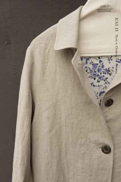 Sontag Coat - Japanese Pre Washed Linen- Sabi Oat -S, M