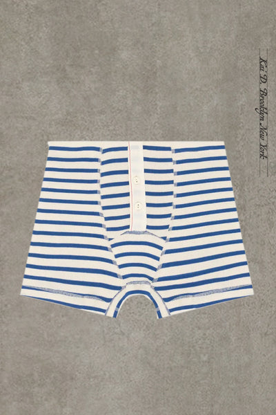 Boxer Brief - Ocean Blue Breton Stripe - S, M, L, XL