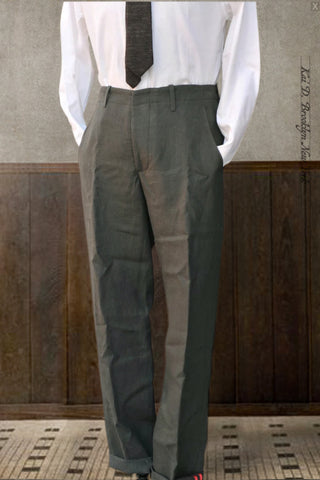 Belgian Linen Borough Pants - Officer Olive - 32, 34, 36