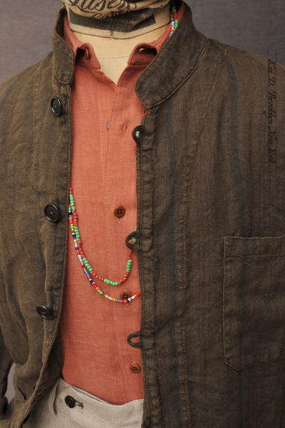 O'Hara Shirt - Over Dyed Heavy Linen - Olive Brown - L/XL (NO RETURN)