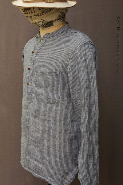 Okada Pop Over Shirt - Blue Stripe  - L, XL (NO RETURN)