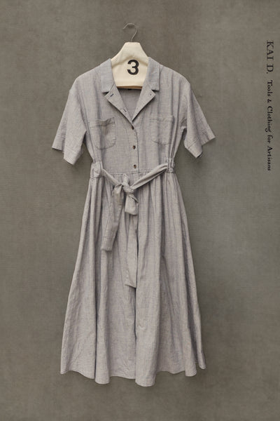 O'Keeffe Dress - Mist Blue Cotton Linen - XS, S, M