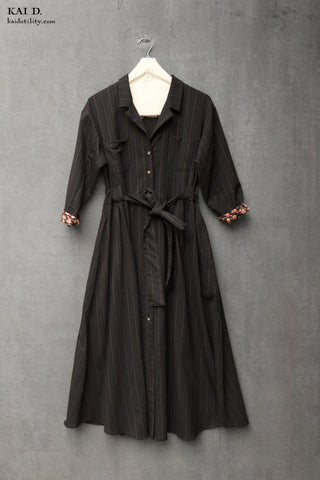 O'Keeffe Dress - Striped Wool - S