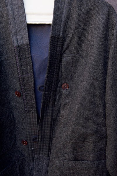 Folk House Kimono Jacket - Charcoal - L