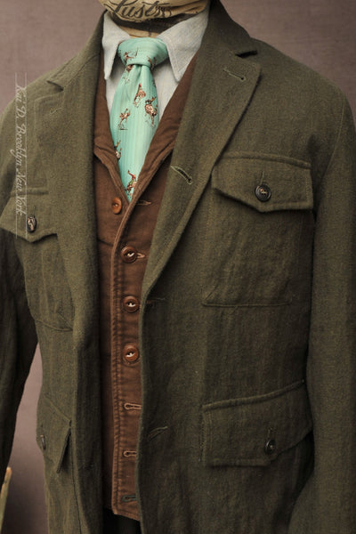 Clarence Four Pocket Jacket - Military Green - M, L, XL (NO RETURN)