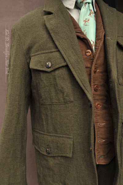 Clarence Four Pocket Jacket - Military Green - M, L, XL (NO RETURN)