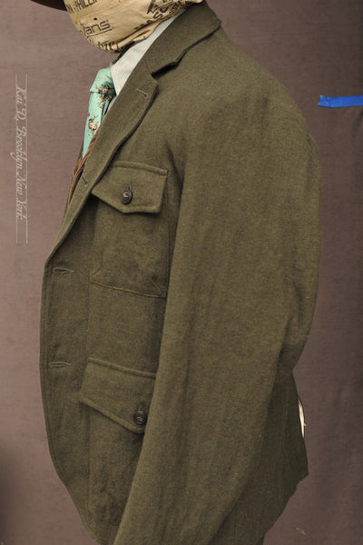 Clarence Four Pocket Jacket - Military Green - M, L, XL (NO RETURN)