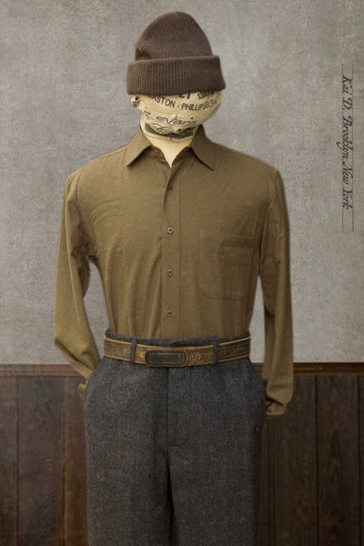 Cassady Shirt (Relaxed Cut)- Green Heather Baby Flannel - S, M, L, XL, XXL