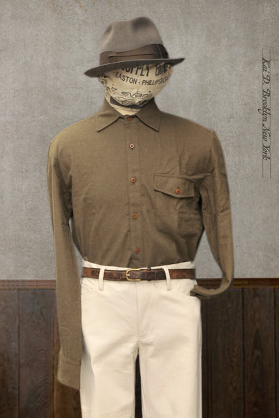 Cassady Shirt (Relaxed Cut)- Green Heather Baby Flannel - L, XL