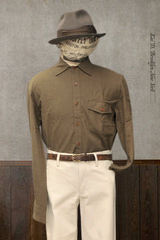 Cassady Shirt (Relaxed Cut)- Green Heather Baby Flannel - L, XL