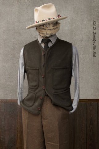 Cruiser Vest - Olive Wool Cashmere - M