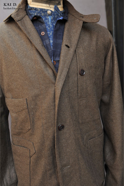 Degas Work Jacket - Olive Wool Felt - M, L