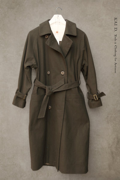Jolie Trench Coat - Wax Feel Cotton - S, M