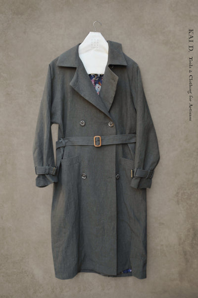 Jolie Coat - Japanese Linen - Olivewood-  S, M