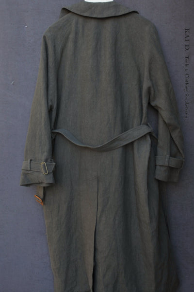 Jolie Coat - Japanese Linen - Olivewood-  S, M