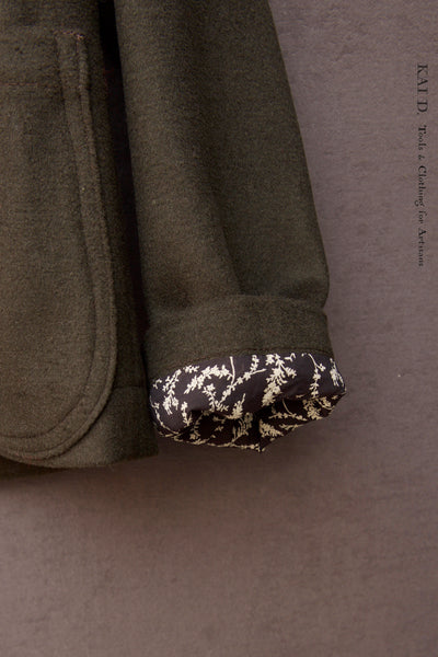 Mead Jacket - Wool/ Cashmere Deep Olive -  M (Shorter Version)