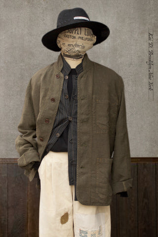 Mondrian Shirt Jacket - Garment Dyed Belgian Linen - XL, XXL