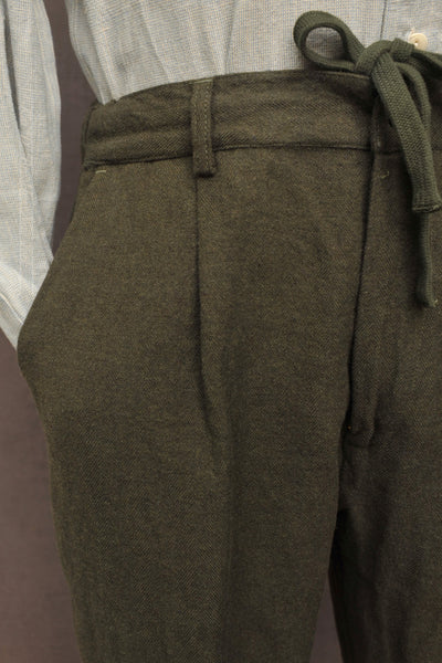 Oxnard One Pleat Pants - Soft Wool Herringbone - 48, 50, 52