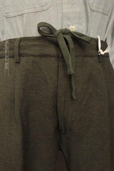 Oxnard One Pleat Pants - Soft Wool Herringbone - 48, 50, 52
