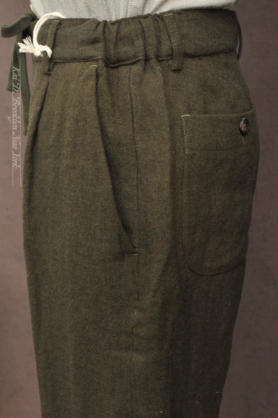 Oxnard One Pleat Pants - Soft Wool Herringbone - 48, 50, 52