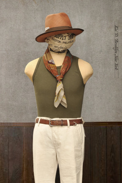 Drop Needle Ribbed Tank - Olive - M, L, XL