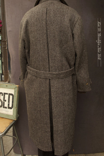 Heavy Over Coat - Sonsie Wool - Undyed Brown Herringbone - 48 (NO RETURN NO EXCHANGE)