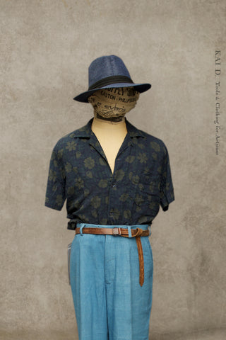 Sardinia Cotton Rayon Shirt - Blue Floral - M, L (NO RETURN)