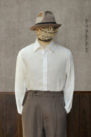 Delancey Shirt - Belgian Linen - Oyster White - M, L, XXL