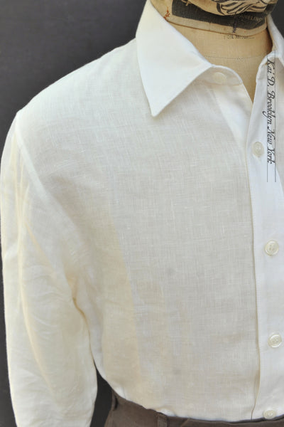 Delancey Shirt - Belgian Linen - Oyster White - M, L, XL, XXL