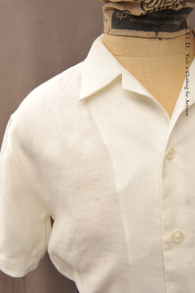 Short Sleeve Slater Shirt - Oyster White -  M, L, XL