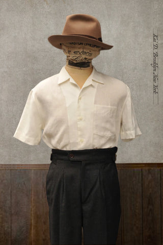 Short Sleeve Slater Shirt - Oyster White -  L, XL