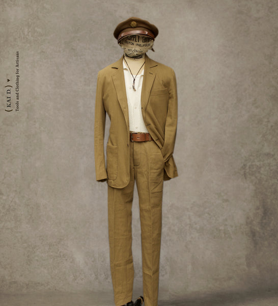 Shoemaker's Jacket - Khaki Cotton Linen - S, M, L