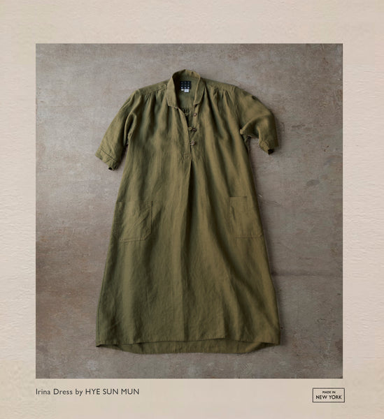 Irina Dress - Belgian Linen - Thyme - XS