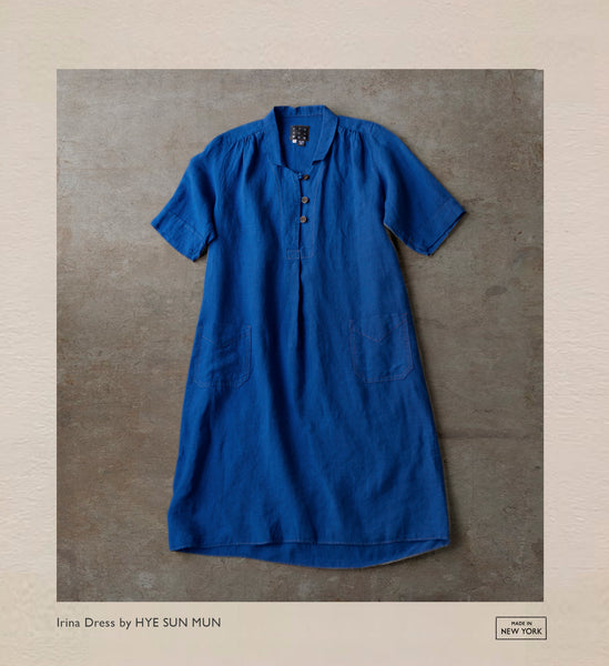 Irina Dress - Belgian Linen - Azure Blue - XS