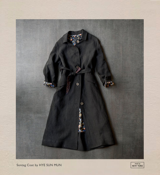 Sontag Coat - Japanese Pre Washed Linen- Sabi Black -S, M, L