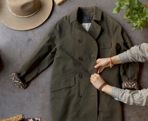 Keaton Trench Coat - Cotton Linen Tweed  - XS, S, M, L