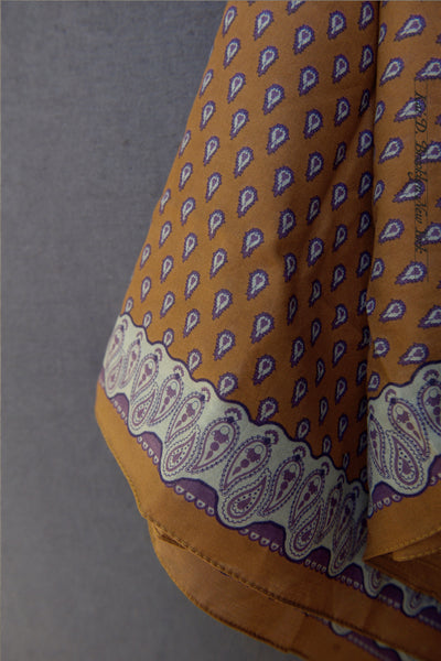 Cotton Square Scarf - Mini Paisley
