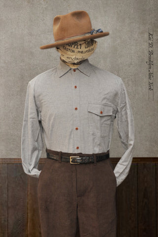 Cassady Shirt (Relaxed Cut)- Light Grey Baby Flannel - S, M, L, XL, XXL