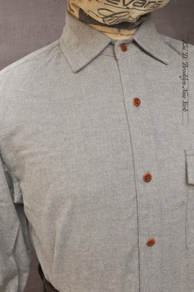 Cassady Shirt (Relaxed Cut)- Light Grey Baby Flannel - S, M, L, XL, XXL