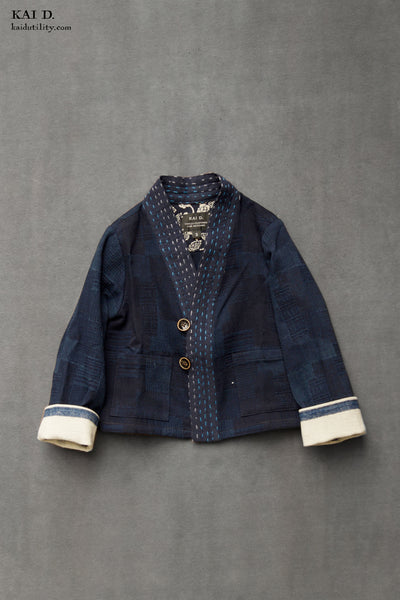 Children's Kimono Jacket - Patchwork Indigo - S, M, L