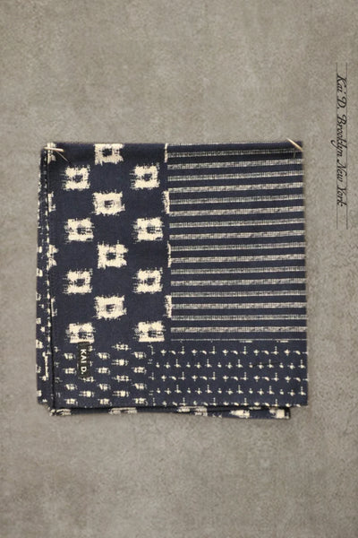 Indigo Patchwork Pocket Square - Indigo